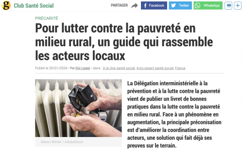 Newsletter du 29 janvier 2026 : Lutter contre l'isolement en milieu rural